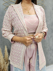 SHADES OF ONION MULTI 3PC INDO-WESTERN DIVIDER DRESS