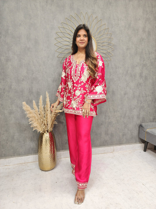 ROYAL PARSI PARA TOMATO RED CO-ORD SET