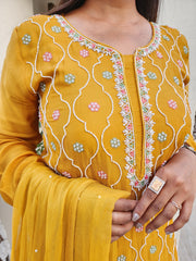 MEHER YELLOW EMBROIDERED GARARA SUIT