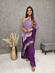 SHADES OF PURPLE DOUBLE LAYER INDOWESTERN DIVIDER DRESS