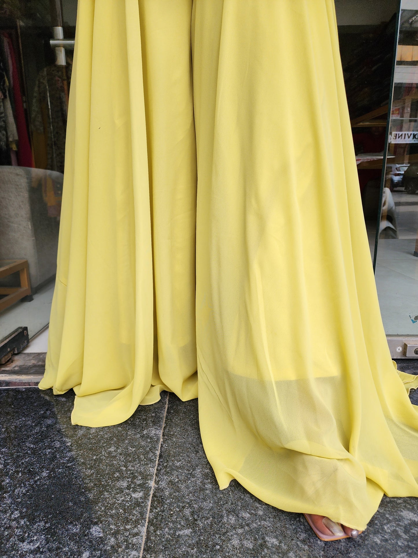 LEMON STEP SHOULDER INDOWESTERN WITH PLAZO