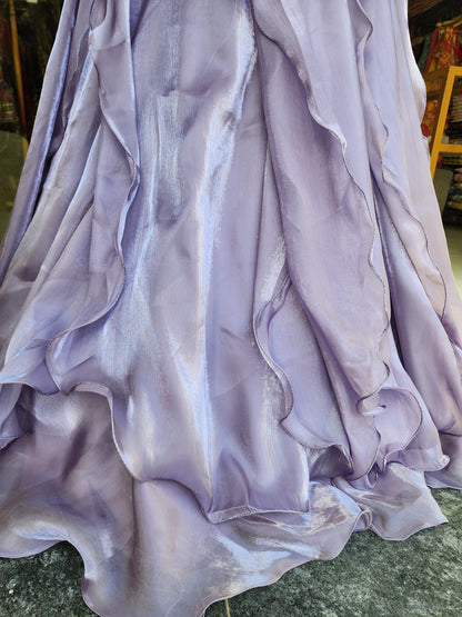 PURPLE OFF SHOULDER JIMMY CHOO LEHENGA