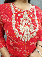 MIRA BANDHANI PRINT 3PC INDOWESTERN DRESS