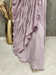 NOOR LILAC EMBROIDERED DRAPE SAREE
