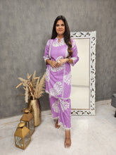 Women Poly Viscose Lilac Embroidered Co-Ord Set main image 0