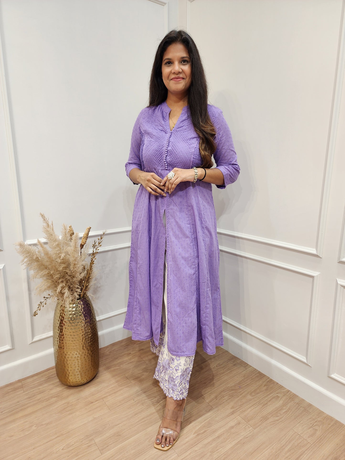 Aarya purple centre slit Embroided co-ord set