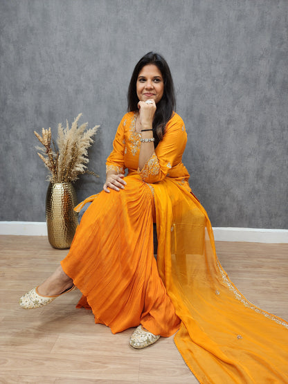 Deepika Orange embellished garara suit