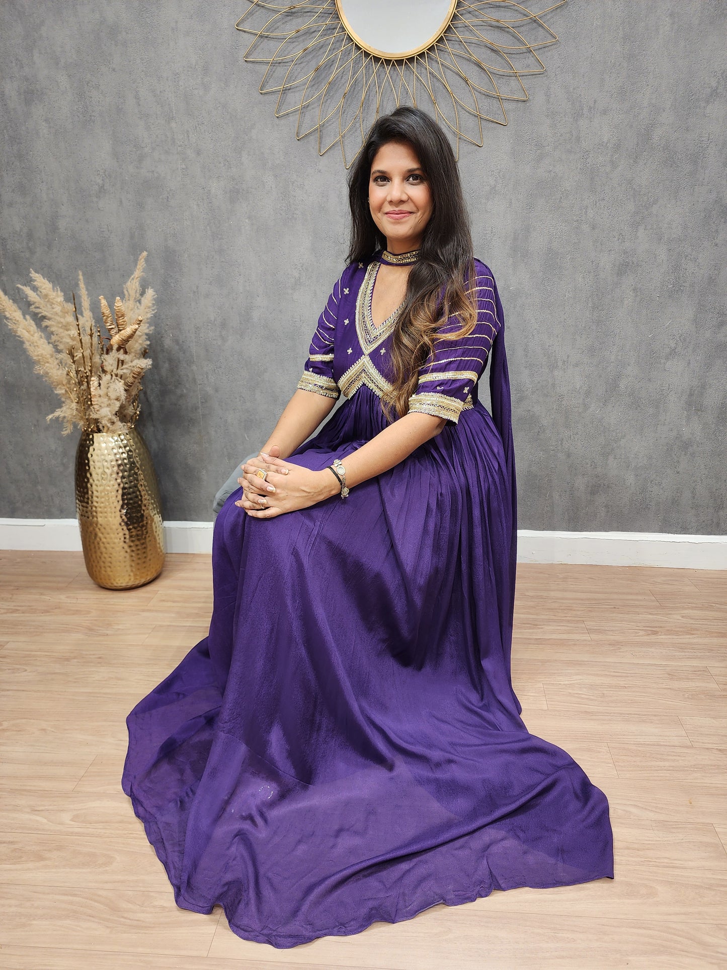 Preet purple alia cut maxi gown MODERNSAHIBA Preet purple alia cut maxi gown MODERNSAHIBA