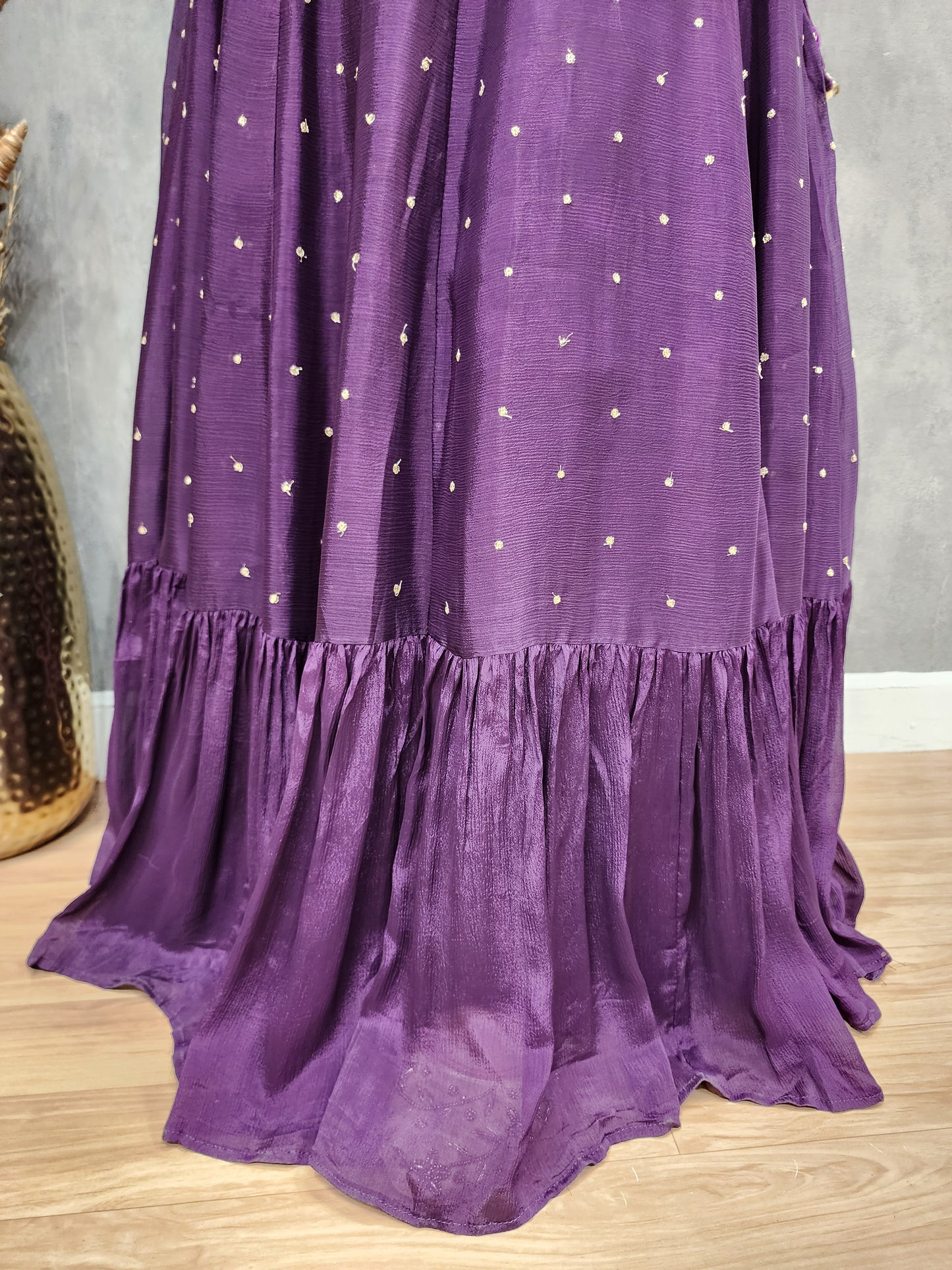 Yami Purple step gotapatti crop-top lehenga