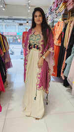 Alia 3d cape indowestern cowl dress