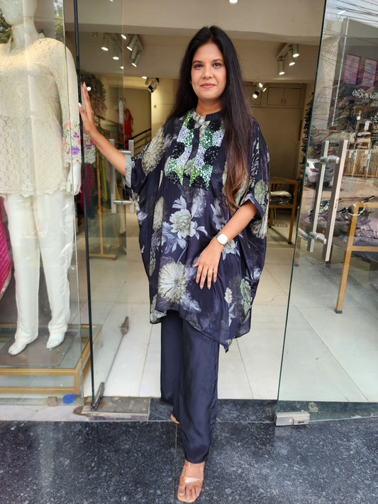 Black floral baggy co-ord set