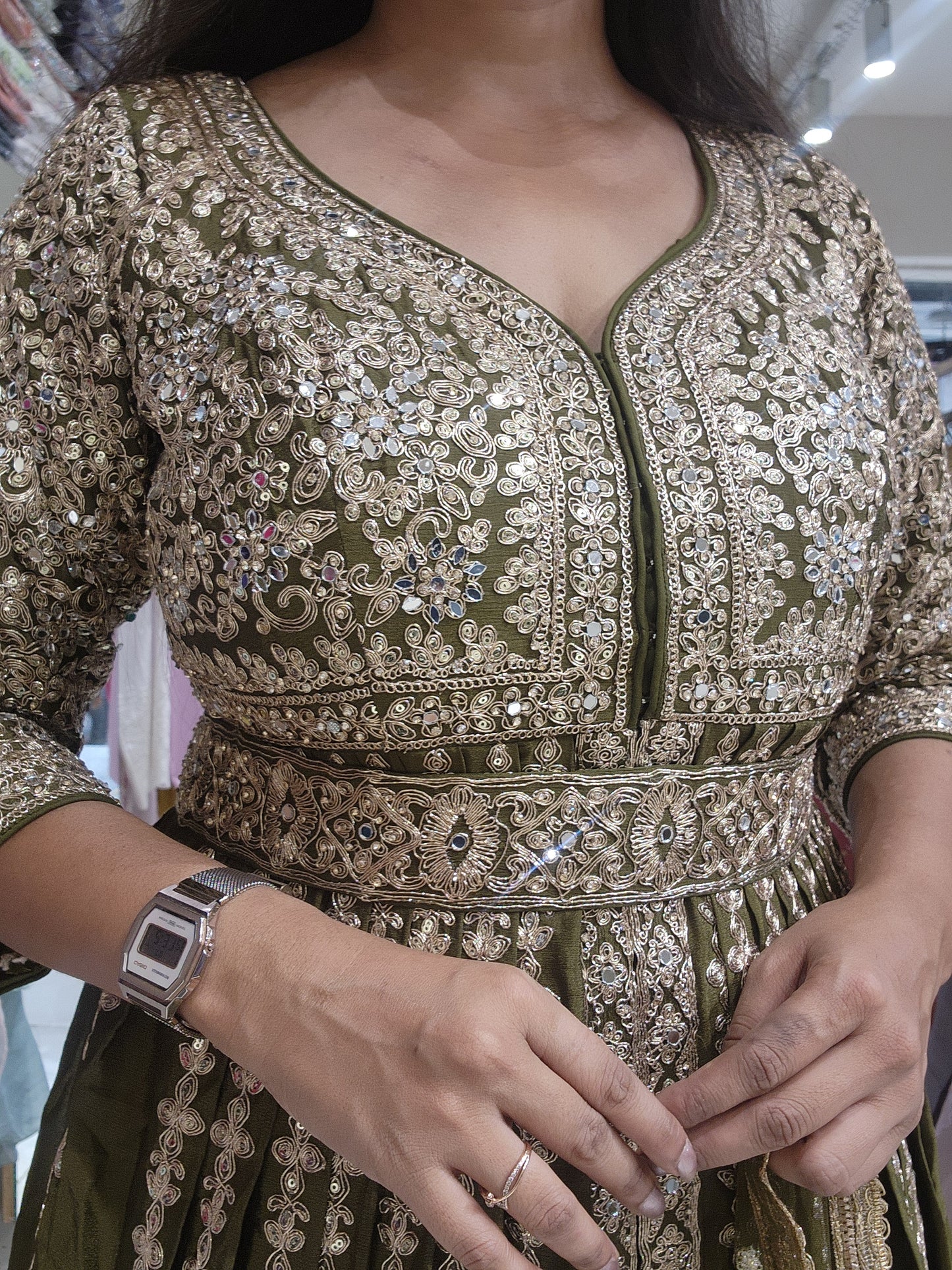 Jannat mehendi green 3pc indowestern dress