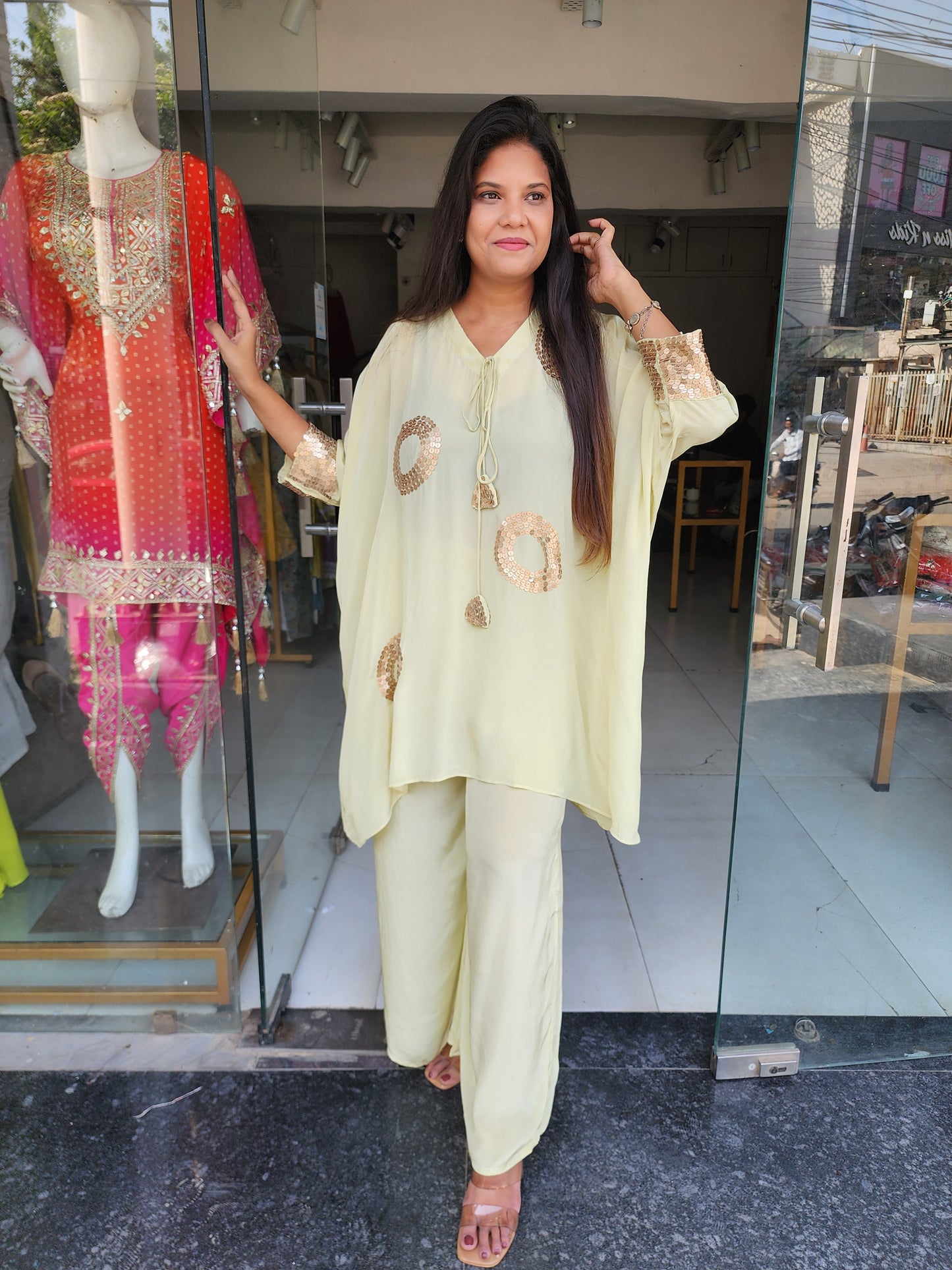 Pista green bling baggy co-ord set