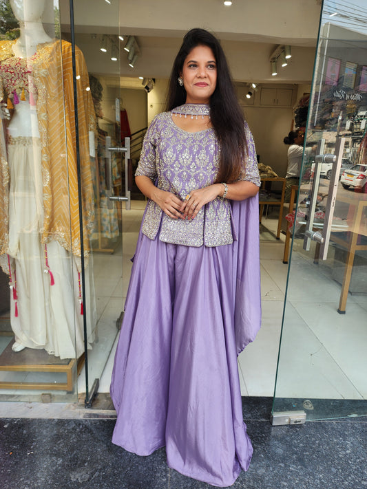 Naina onion pink short koti with plazo