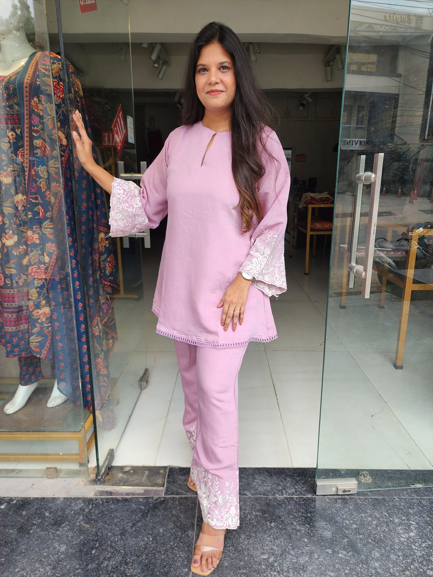 Pink indowestern co-ord set