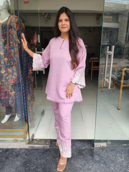 Pink indowestern co-ord set