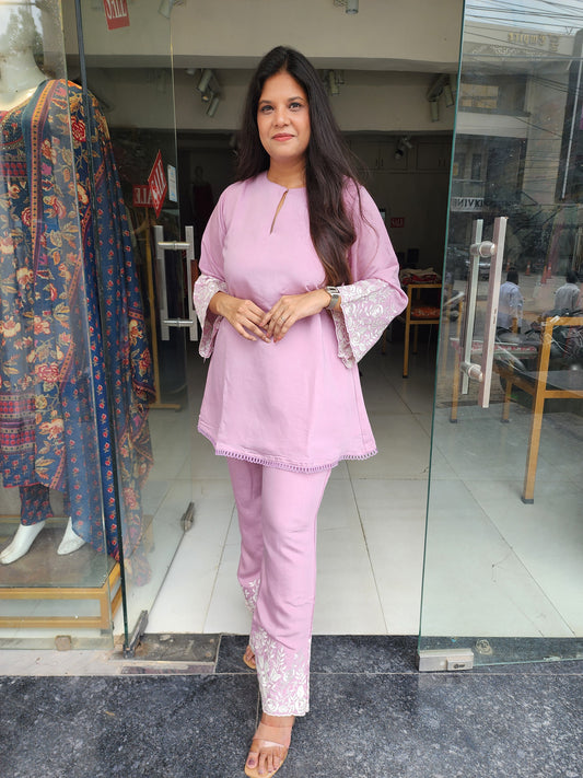 Pink indowestern co-ord set
