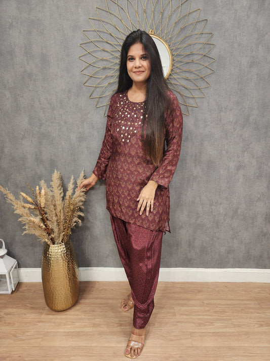 Farshi salwar Embroided co-ord set