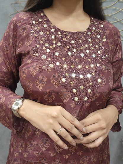 Farshi salwar Embroided co-ord set