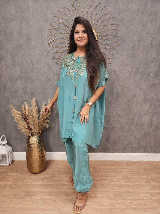 Baggy Embroided crepe co-ord set