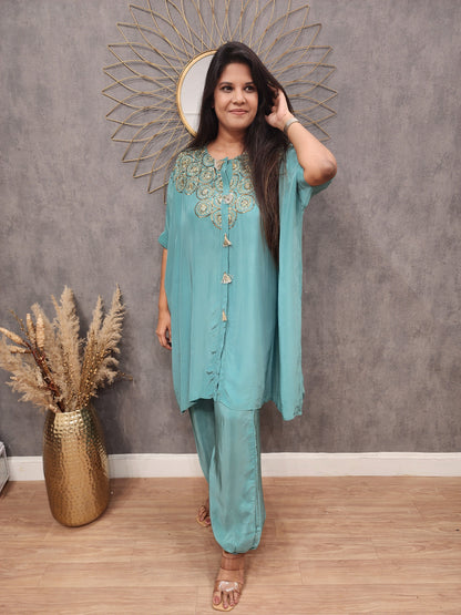 Baggy Embroided crepe co-ord set
