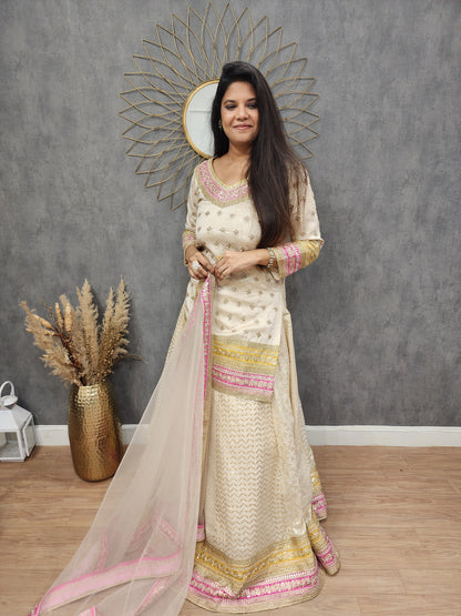 Royal ivory indowestern skirt dress