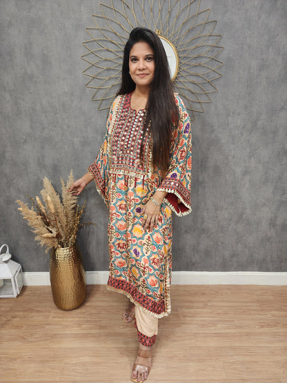 Printed paisley Baggy long kaftan set