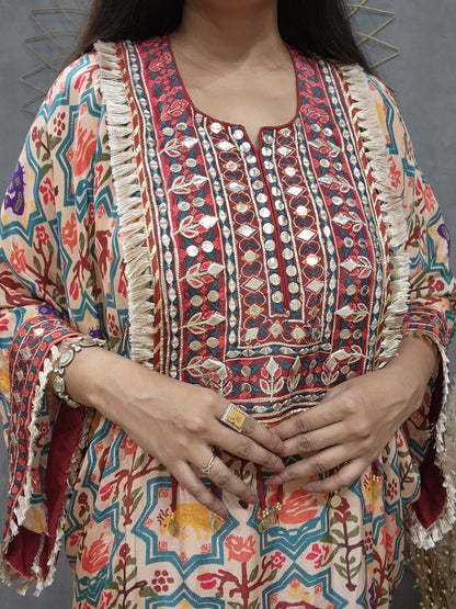 Printed paisley Baggy long kaftan set