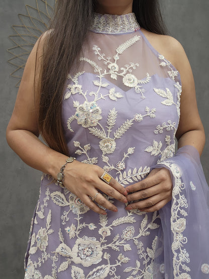 Princess Lavender halter neck divider dress