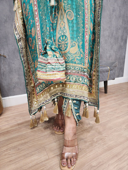 Sheesha digital print kaftan with tulip pant