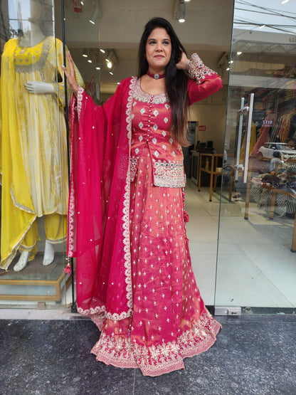 Jodha pink indowestern dress