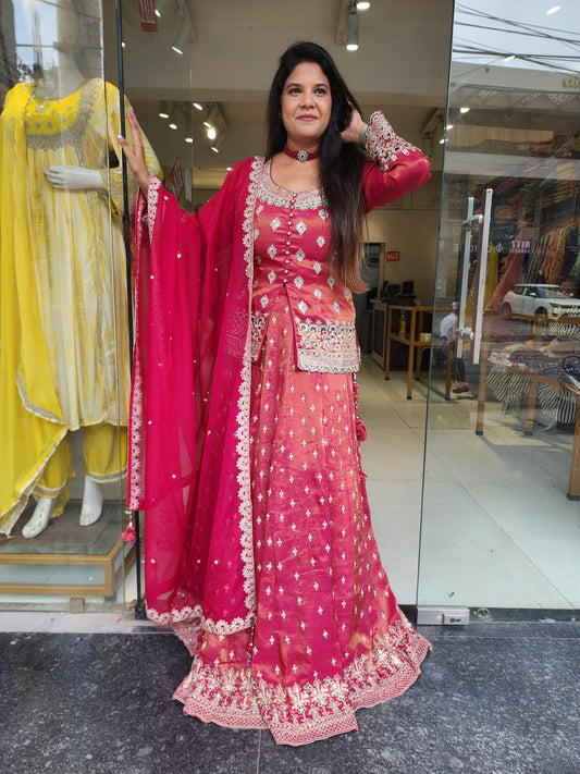 Jodha pink indowestern dress
