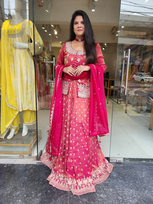 Jodha pink indowestern dress