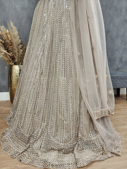 Noor Champagne embellished lehenga set
