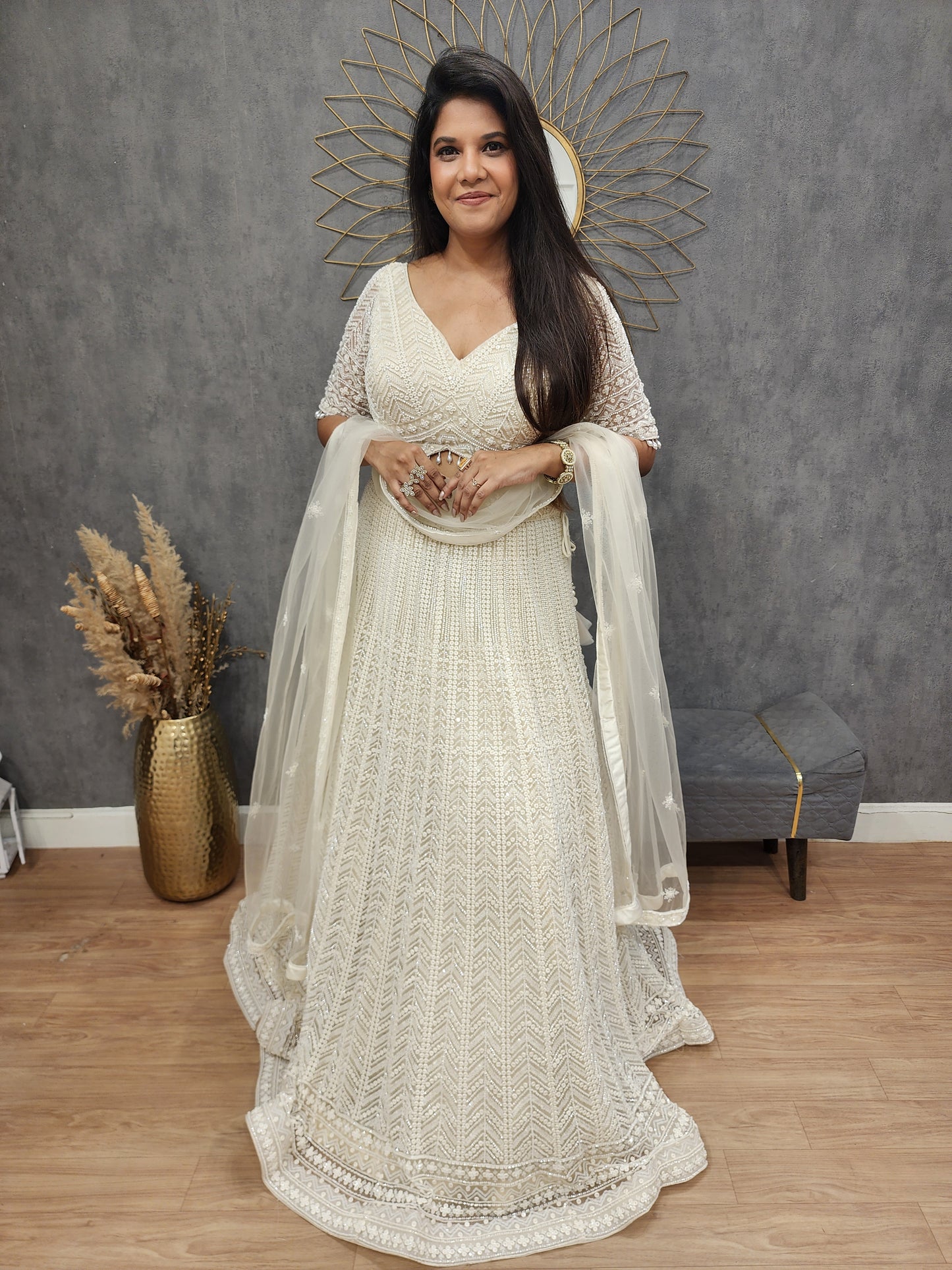 Off white designer Embellished lehenga