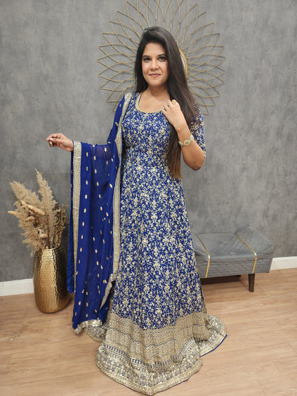 Meera  blue anarkali suit