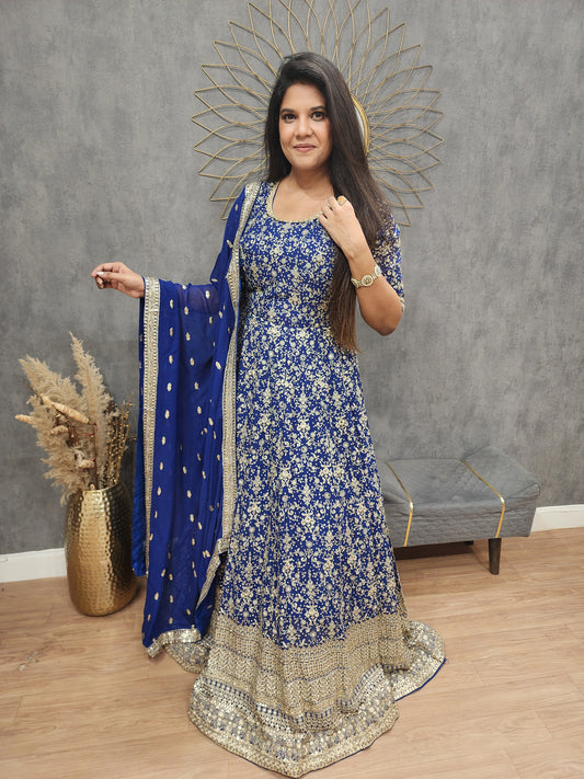 Meera  blue anarkali suit