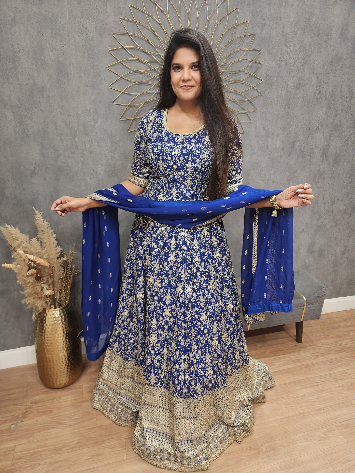 Meera  blue anarkali suit