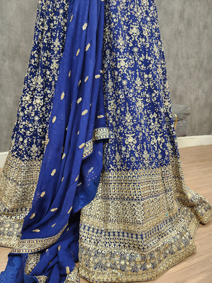 Meera  blue anarkali suit