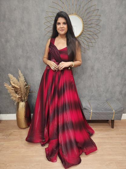 Nia Maroon shading gown