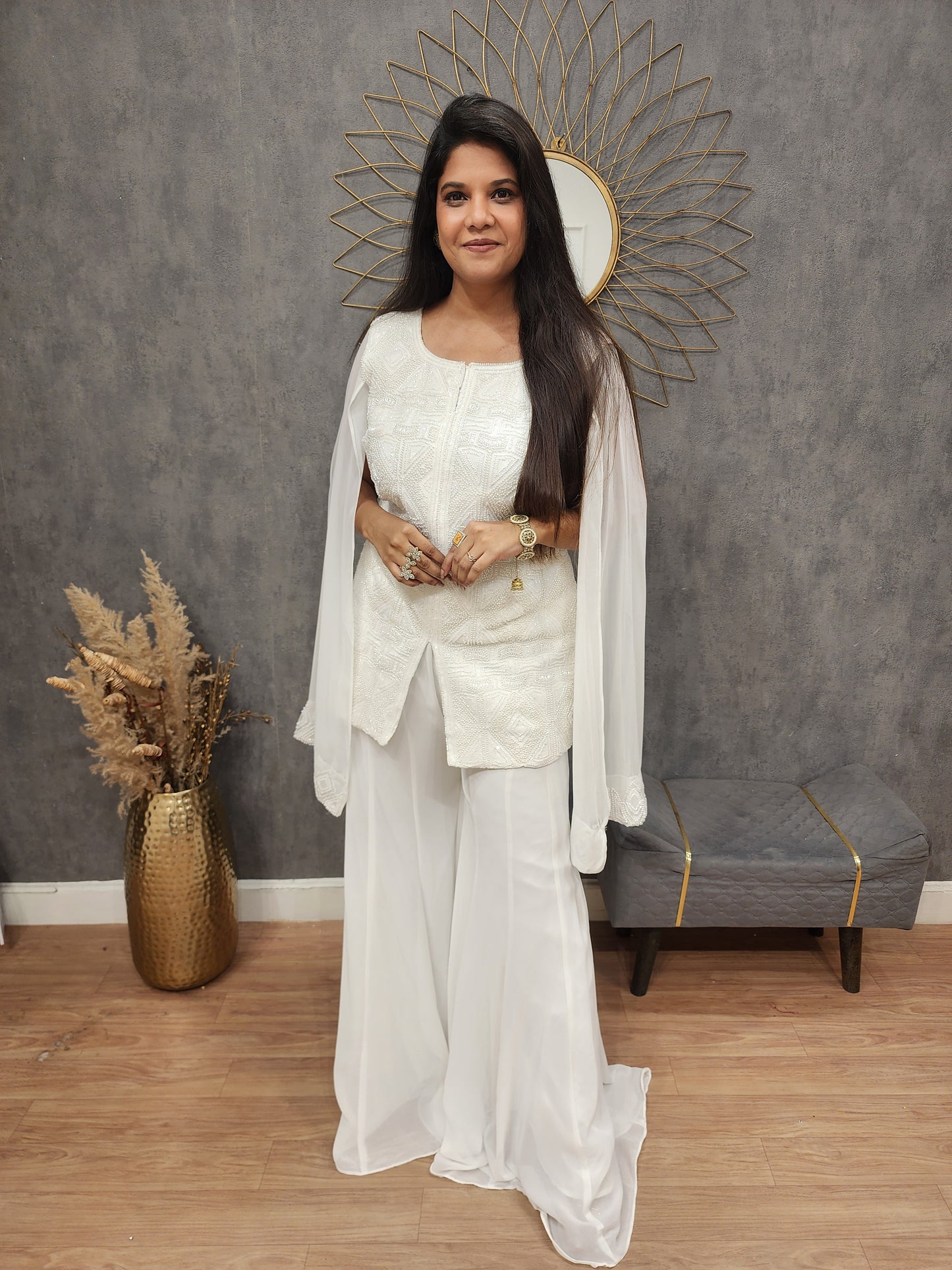 Long sleeves Embroided co-ord set