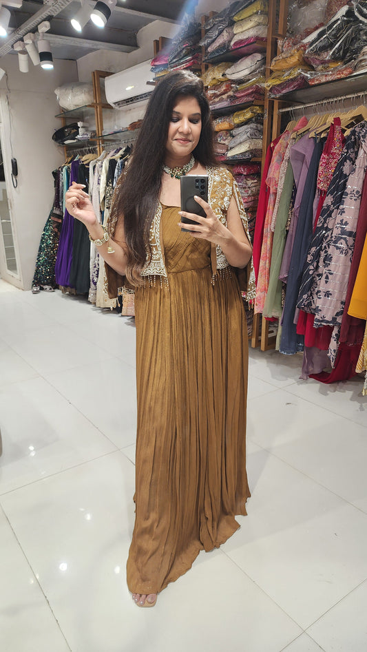 One piece dress with Embroided jacket