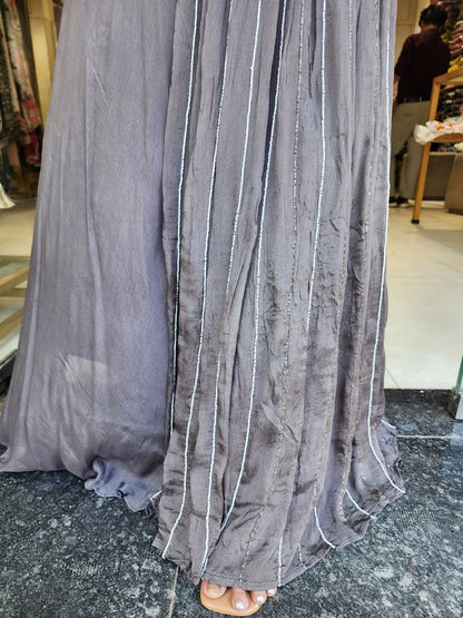 Metallick grey kaftan style maxi gown