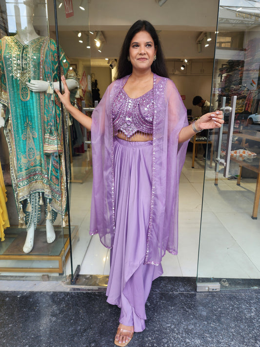 Dilkash Onion pink indowestern cowl dress