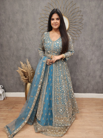 Jodha 3pc centre slit indowestern dress