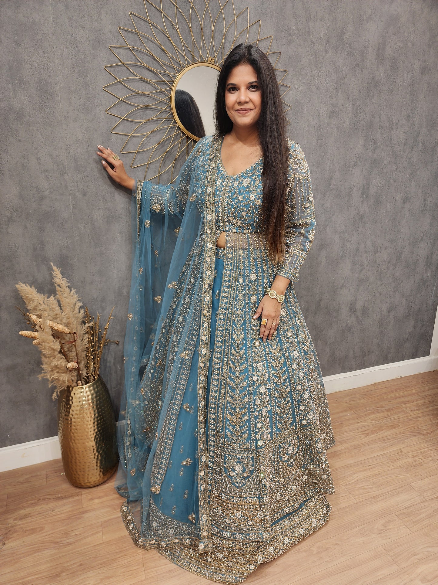 Jodha 3pc centre slit indowestern dress