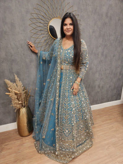 Jodha 3pc centre slit indowestern dress
