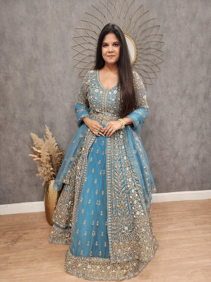 Jodha 3pc centre slit indowestern dress
