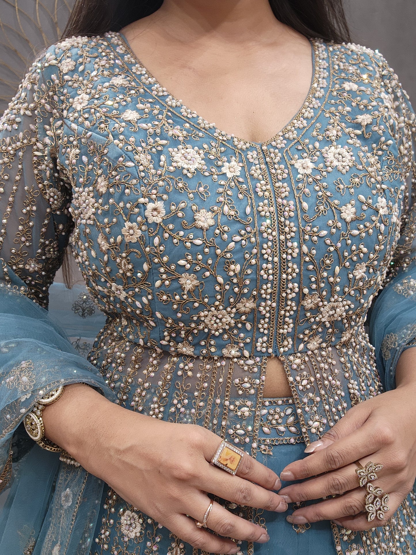 Jodha 3pc centre slit indowestern dress
