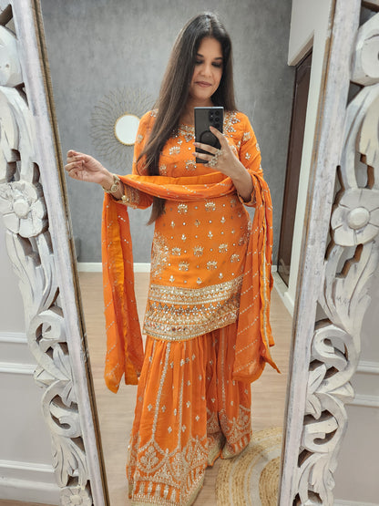 Raabta orange indowestern sharara